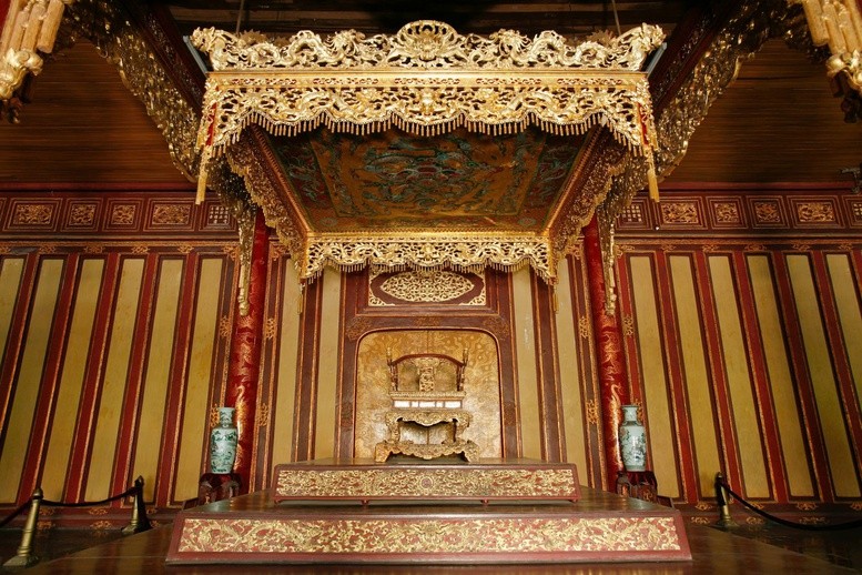 Hình ảnh Ngai vua triều Nguyễn theo hồ sơ đề nghị công nhận Bảo vật quốc gia. Ảnh: Cục Di sản văn hóa cung cấp