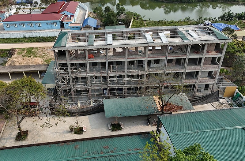 UBND huyện Sóc Sơn đang chỉ đạo xử lý công trình trường học xây dựng trên đất nông nghiệp không có giấy phép tại xã Hồng Kỳ