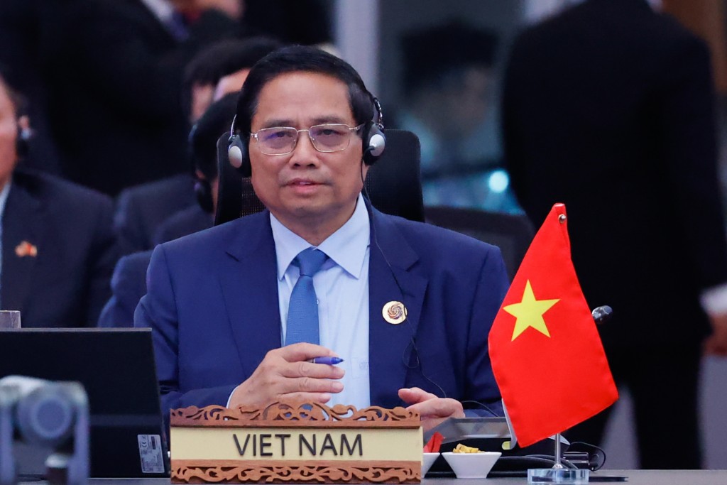 Thủ tướng Chính phủ Phạm Minh Chính hoan nghênh việc ASEAN, GCC, Trung Quốc cùng trao đổi, tăng cường phối hợp, mở ra cơ hội lịch sử để kiến tạo không gian hợp tác chiến lược mới liên khu vực - Ảnh: VGP/Nhật Bắc