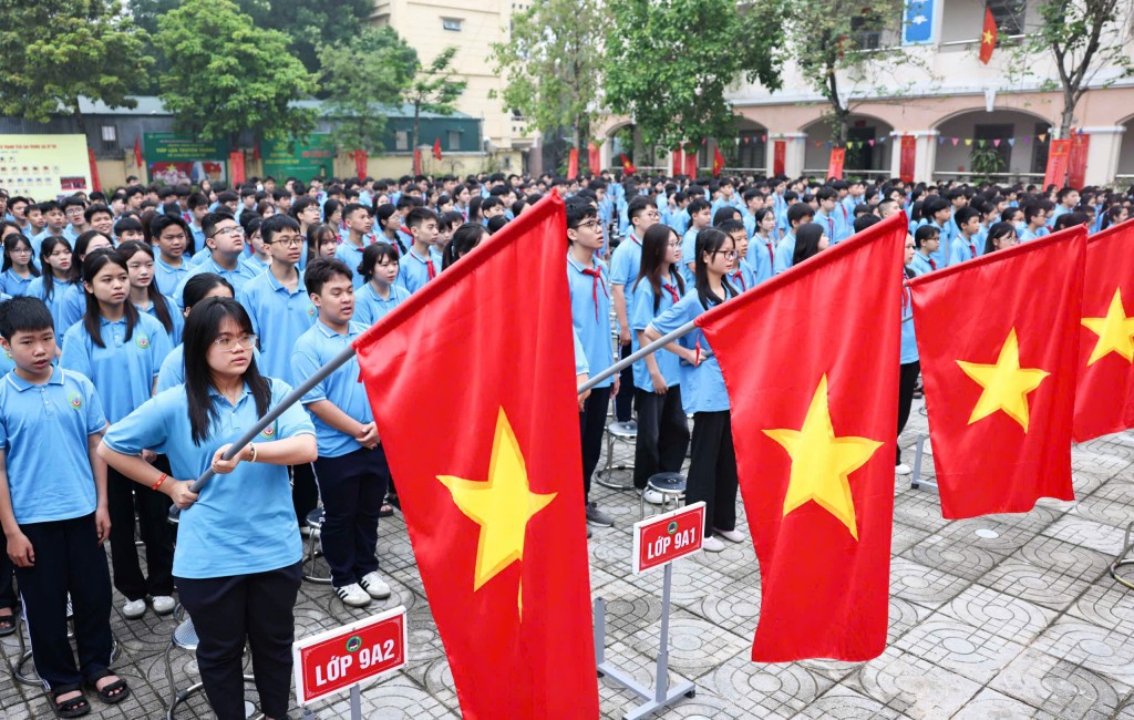 Lễ tổng kết năm học 2024 - 2025 của Trường THCS Nguyễn Trãi A. (Ảnh: Đại Thắng)