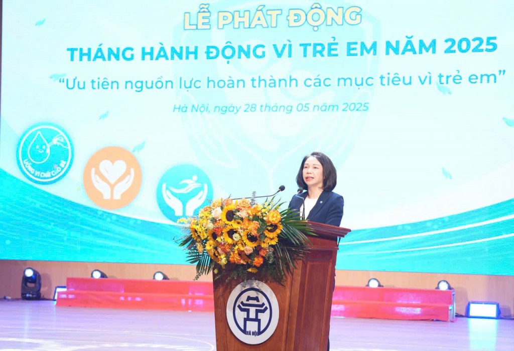 Phó Chủ tịch UBND thành phố Hà Nội Vũ Thu Hà phát biểu tại chương trình. Ảnh: Linh Phạm