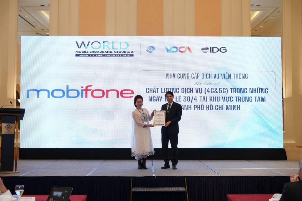 MobiFone xuất sắc là Nhà cung cấp dịch vụ viễn thông tiêu biểu về chất lượng 4G&5G dịp 30/4
