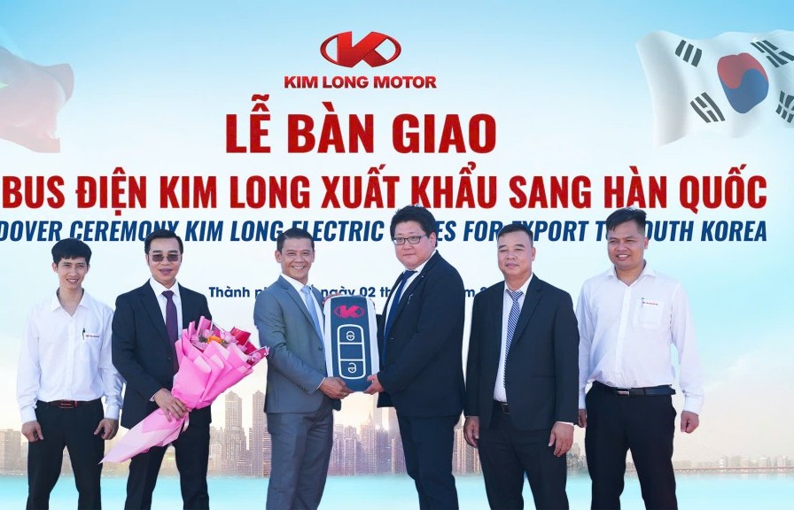 Xe buýt điện Kim Long Motor chinh phục thị trường Hàn Quốc