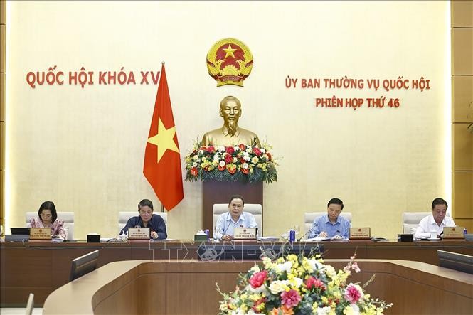 Chủ tịch Quốc hội Trần Thanh Mẫn phát biểu tại Phiên họp thứ 46, Ủy ban Thường vụ Quốc hội, chiều 3/6/2025. 