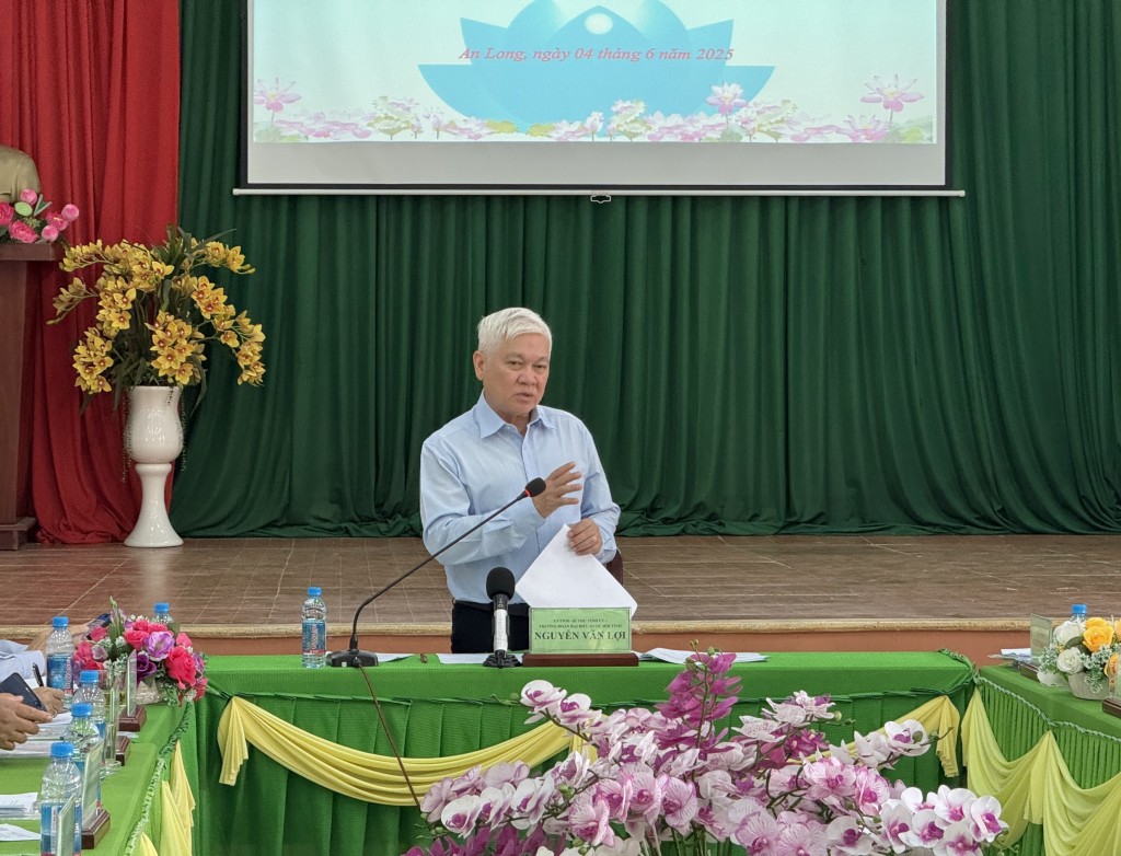 Ông Nguyễn Văn Lợi, Bí thư Tỉnh ủy Bình Dương, phát biểu chỉ đạo tại buổi làm việc với lãnh đạo huyện Phú Giáo