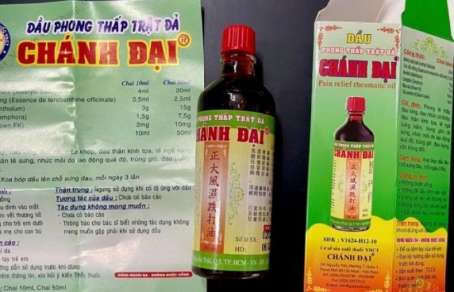 Cảnh báo 3 loại dầu xoa bóp giả ghi nhãn "Chánh Đại sản xuất"