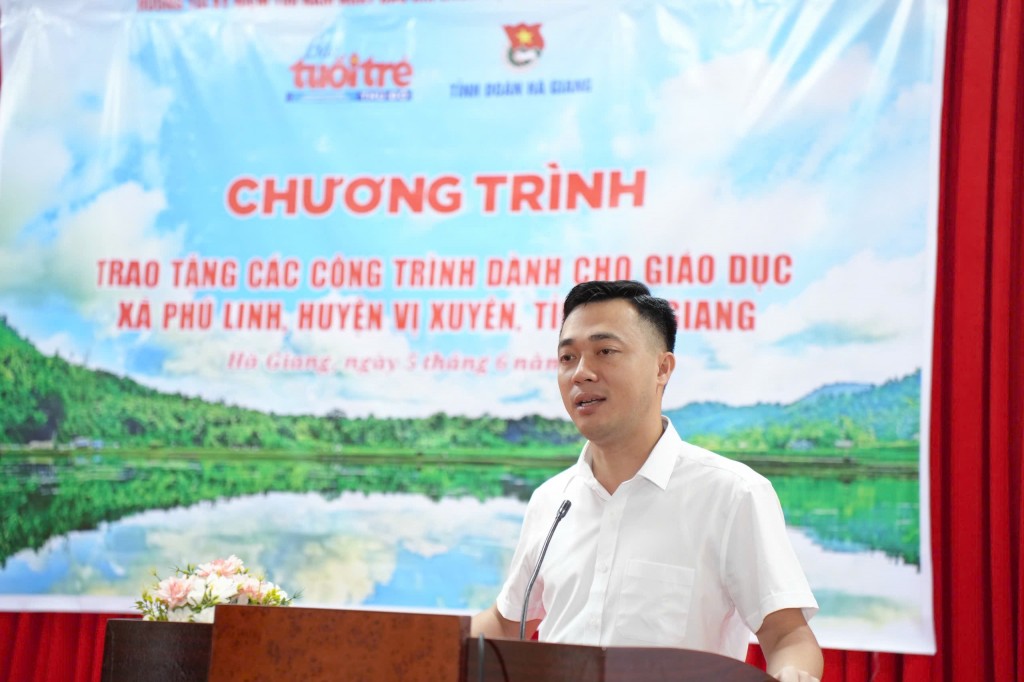 đồng chí Nguyễn Tuấn Thọ - Bí thư Đảng uỷ xã Phú Linh phát biểu