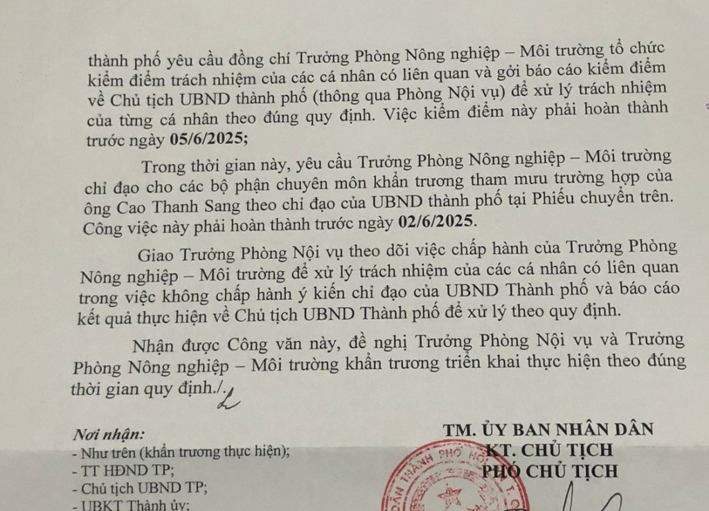Lãnh đạo UBND TP Hội An yêu cầu cấp dưới kiểm điểm trách nhiệm