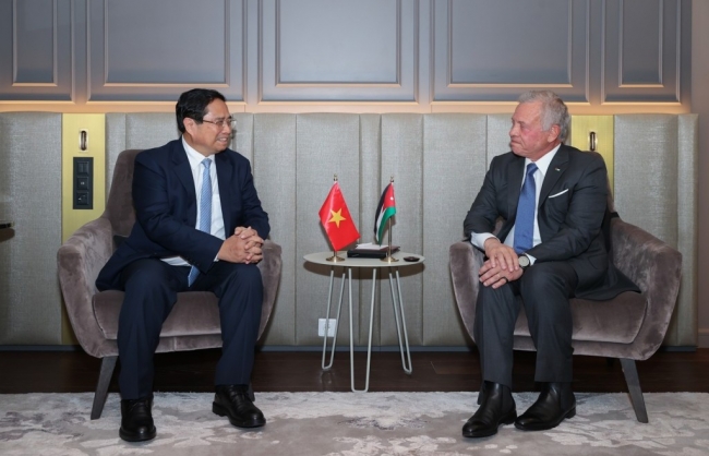 Thủ tướng Phạm Minh Chính hội kiến Quốc vương Jordan