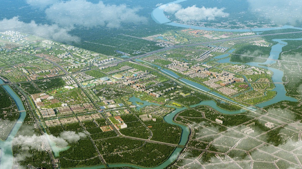 Sun Mega City bên hợp lưu ba dòng sông cổ, kiến tạo biểu tượng sống mới. (Ảnh: Sun Property)