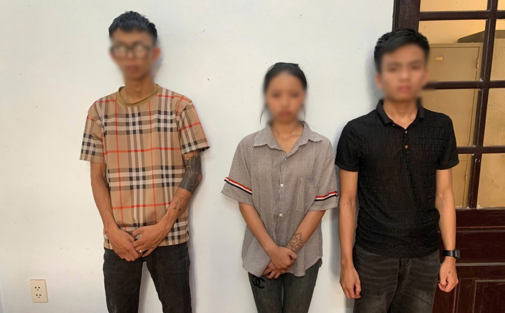 Các đối tượng bị bắt giữ tại cơ quan Công an (Ảnh: Công an Quảng Nam)