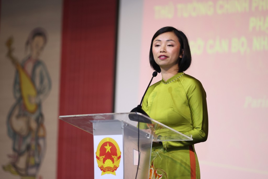 Chị Hoàng Cẩm Linh, đại diện Hội Cánh diều cho biết Hội đánh giá cao những sáng kiến, chương trình dành cho kiều bào do Uỷ ban Nhà nước về Người Việt Nam ở nước ngoài tổ chức - Ảnh: VGP/Nhật Bắc