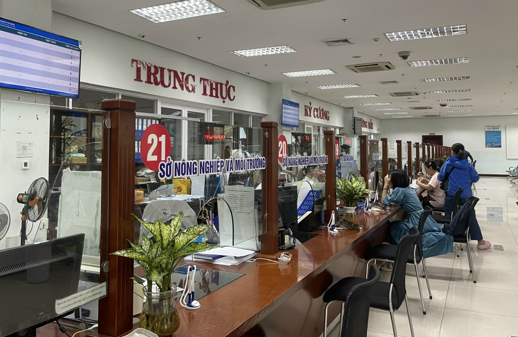 Bộ phận một cửa Trung tâm Hành chính công TP Đà Nẵng (Ảnh Đ.Minh)