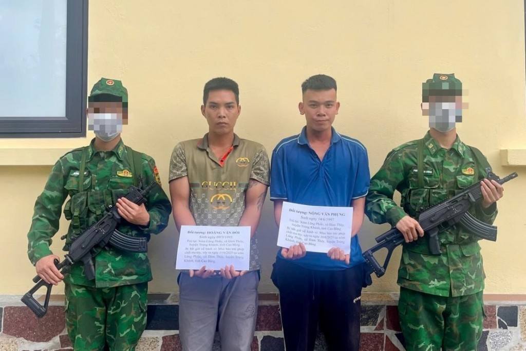 2 đối tượng Nông Văn Phụng và Hoàng Văn Đôi bị bắt giữ