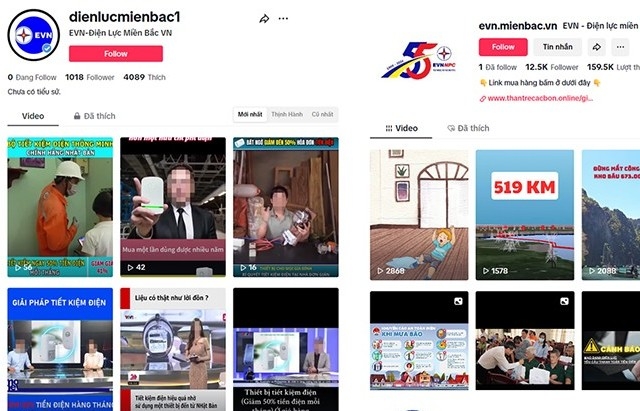 Cảnh báo lừa đảo mạo danh EVNNPC trên nền tảng video và Tiktok