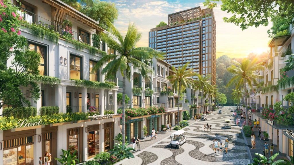 Ngôn ngữ thiết kế khéo léo chuyển tải chất liệu văn hóa bản địa. (Ảnh: Sun Property)