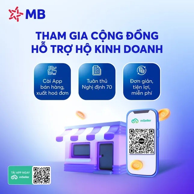 MB tặng app quản lý bán hàng, xuất hóa đơn điện tử cho hộ kinh doanh