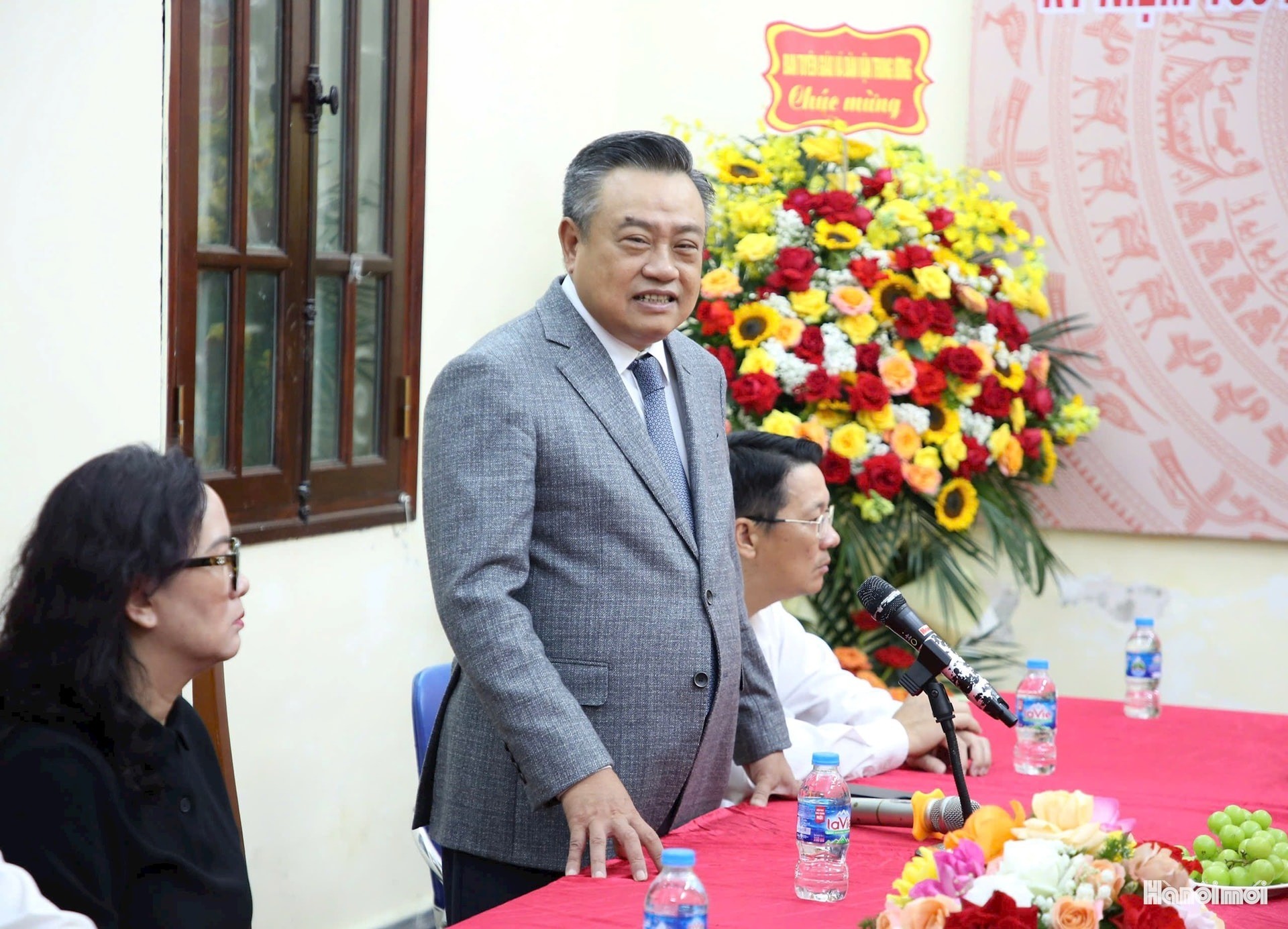 Chủ tịch UBND thành phố Hà Nội Trần Sỹ Thanh phát biểu chúc mừng Báo Hànộimới