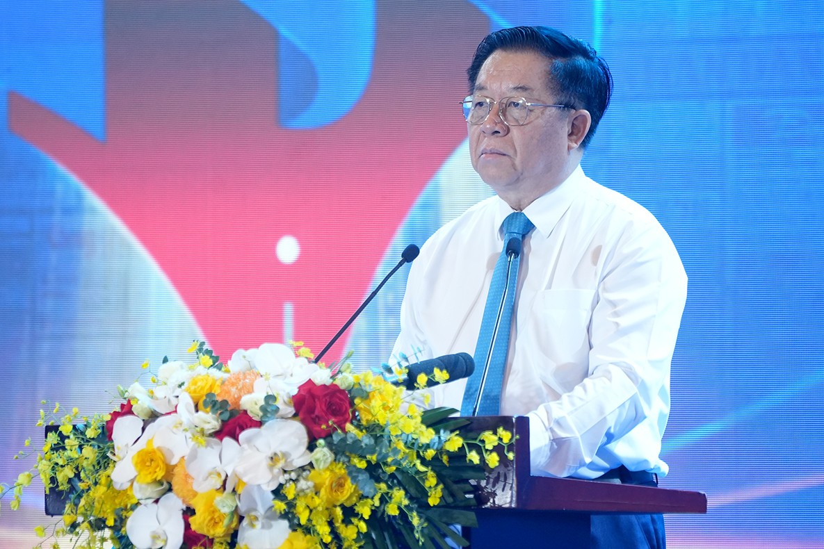 Ủy viên Bộ Chính trị, Bí thư T.Ư Đảng, Trưởng Ban Tuyên giáo và Dân vận T.Ư Nguyễn Trọng Nghĩa phát biểu tại Hội báo toàn quốc 2025