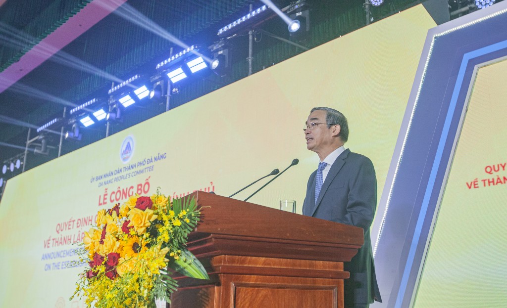 Ông Lê Trung Chinh, Chủ tịch UBND thành phố Đà Nẵng phát biểu.
