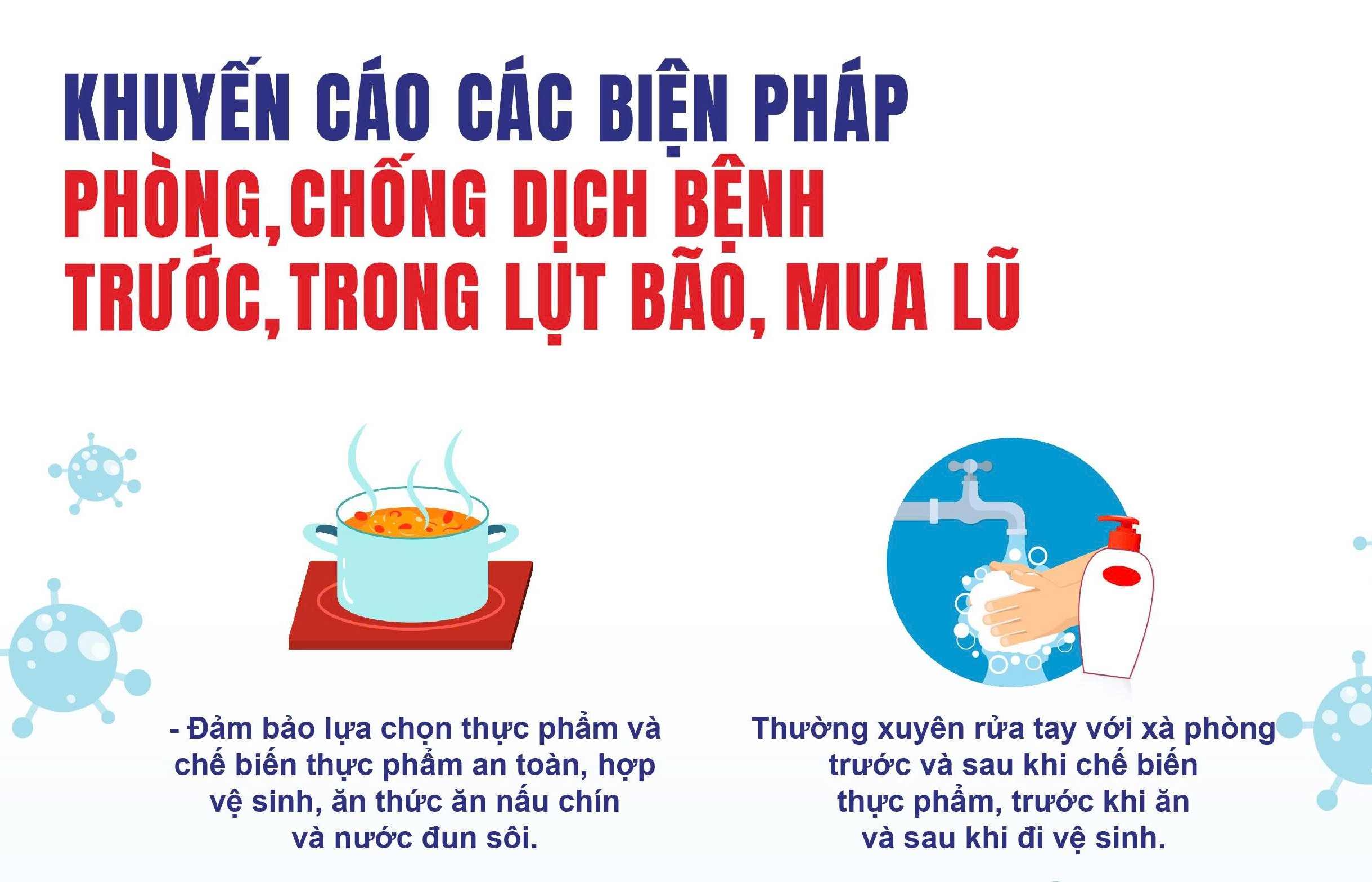 Phòng, chống một số bệnh thường gặp trong mưa bão, lũ lụt