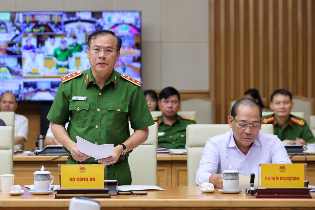 Thượng tướng Nguyễn Văn Long, Thứ trưởng Bộ Công an phát biểu tại Hội nghị - Ảnh: VGP/Nhật Bắc