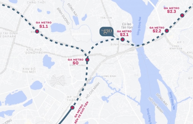 The Gió Riverside được “săn đón” nhờ tiếp giáp 2 tuyến Metro Bình Dương, Đồng Nai