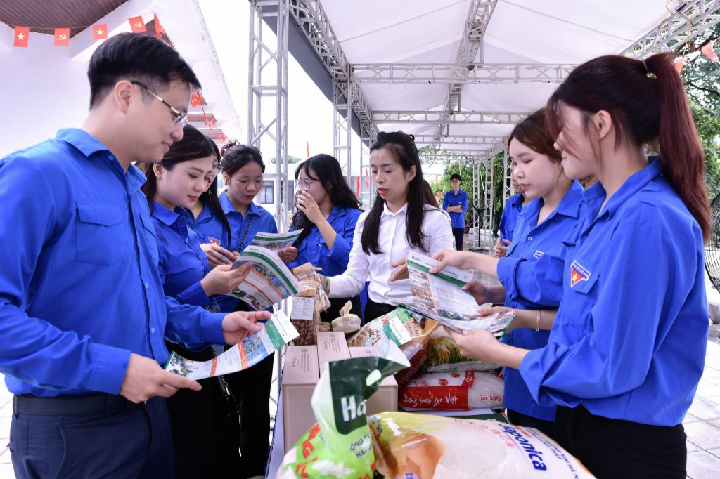 Các gian hàng thu hút đông đảo bạn trẻ tham quan 