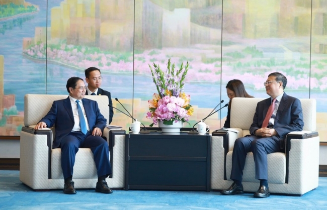 Thủ tướng Phạm Minh Chính hội kiến Bí thư Thành ủy Thượng Hải