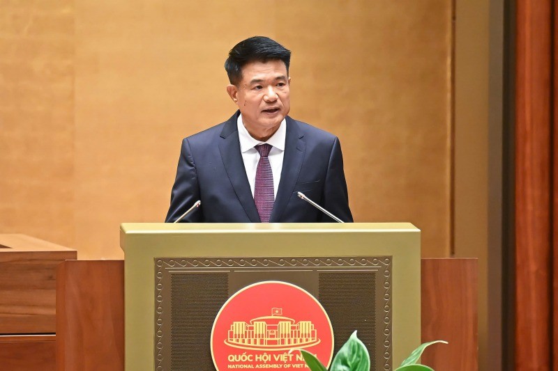Viện trưởng Viện KSND tối cao Nguyễn Huy Tiến trình bày báo cáo tiếp thu, giải trình Bộ luật Tố tụng Hình sự.