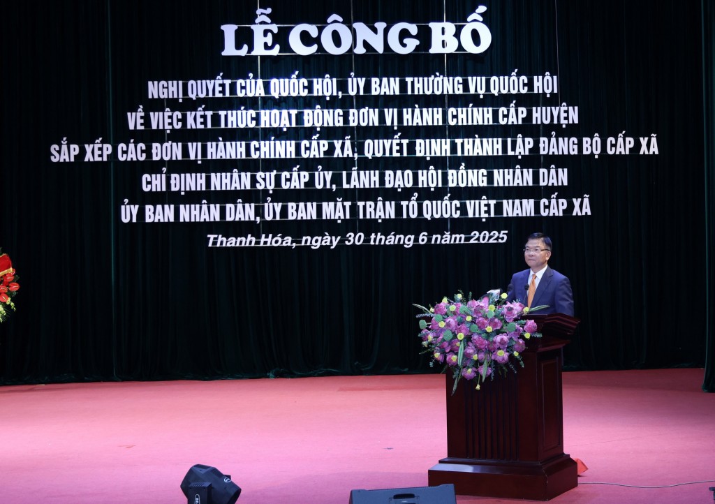 Phó Thủ tướng Lê Thành Long tin tưởng tỉnh Thanh Hóa sẽ nhanh chóng bắt nhịp công việc, thực hiện thắng lợi các mục tiêu phát triển - Ảnh: VGP/Đức Tuân
