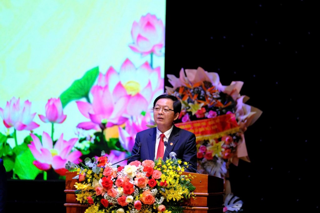 Đồng chí Hồ Quốc Dũng, Ủy viên Ban Chấp hành Trung ương Đảng, Bí thư Tỉnh ủy Gia Lai, phát biểu nhận nhiệm vụ