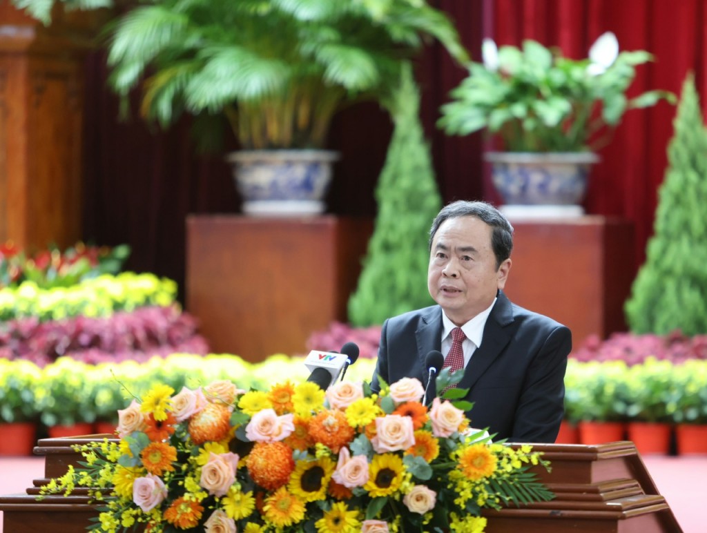 Chủ tịch Quốc hội Trần Thanh Mẫn phát biểu tại Lễ công bố. Chủ tịch Quốc hội Trần Thanh Mẫn phát biểu tại Lễ công bố.