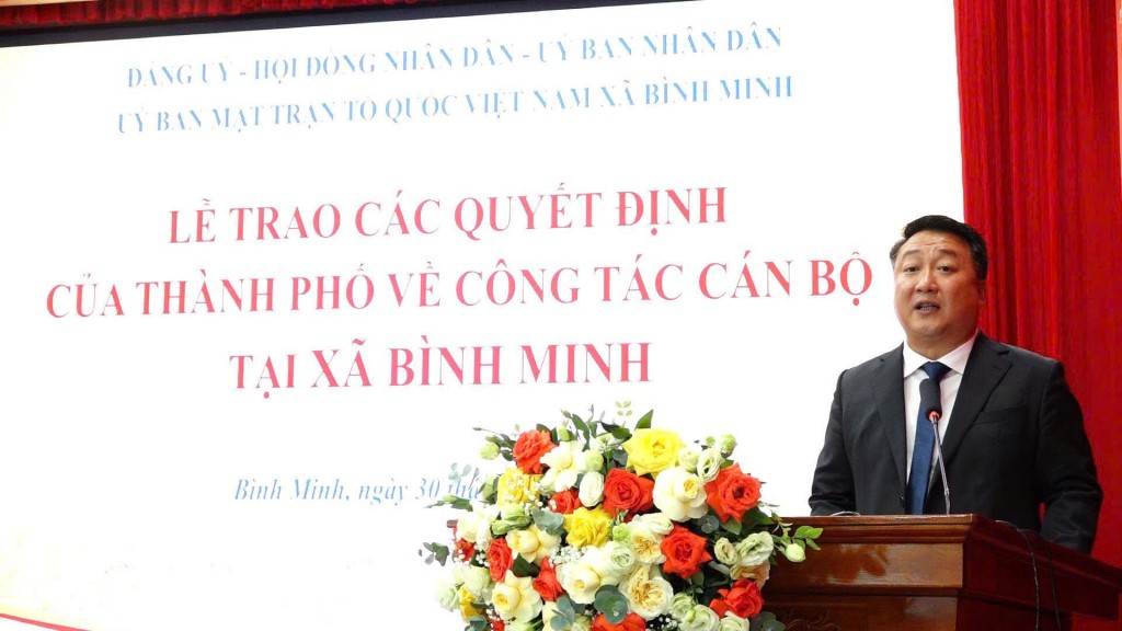Xã Bình Minh ra mắt tổ chức bộ máy chính quyền hai cấp