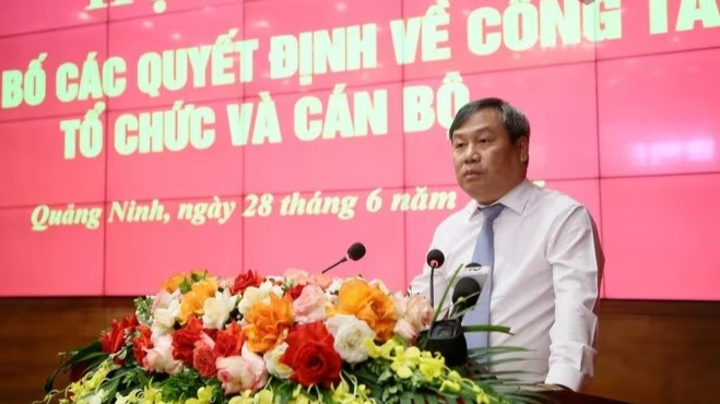 Ông Vũ Đại Thắng, Ủy viên Trung ương Đảng, Bí thư Tỉnh ủy, Trưởng Đoàn ĐBQH tỉnh, phát biểu chỉ đạo tại hội nghị.