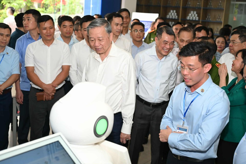 Tổng Bí thư Tô Lâm kiểm tra hoạt động của chính quyền địa phương 2 cấp ở Hà Nội