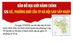 Bản đồ phương án thành lập 126 xã, phường của thành phố Hà Nội