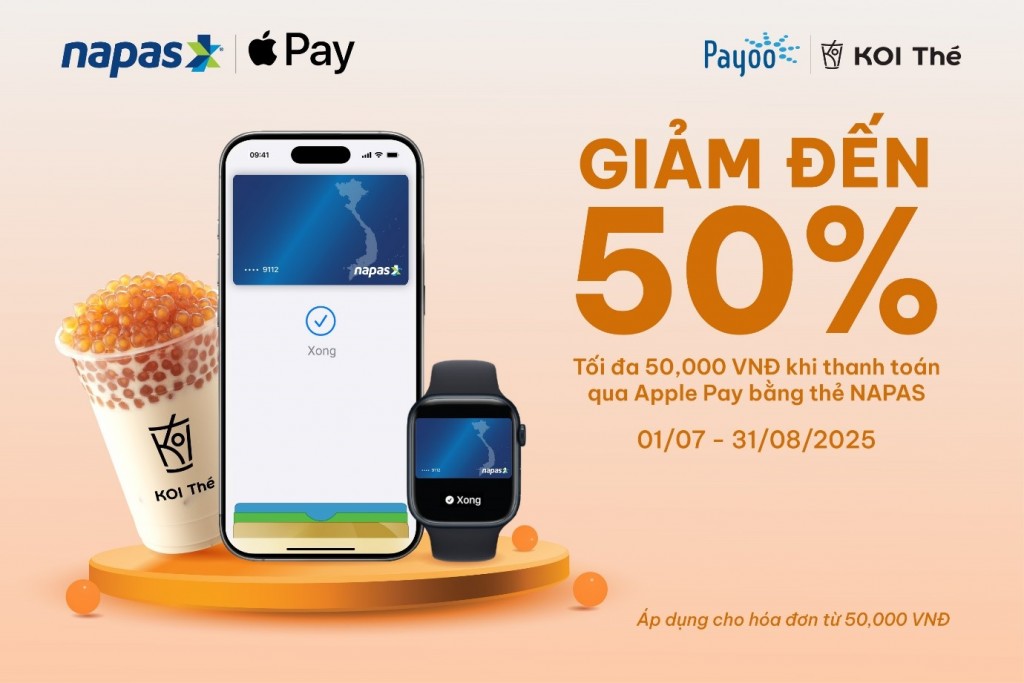 Mát lạnh ngày hè, chạm NAPAS Apple Pay giảm đến 50% tại KOI Thé