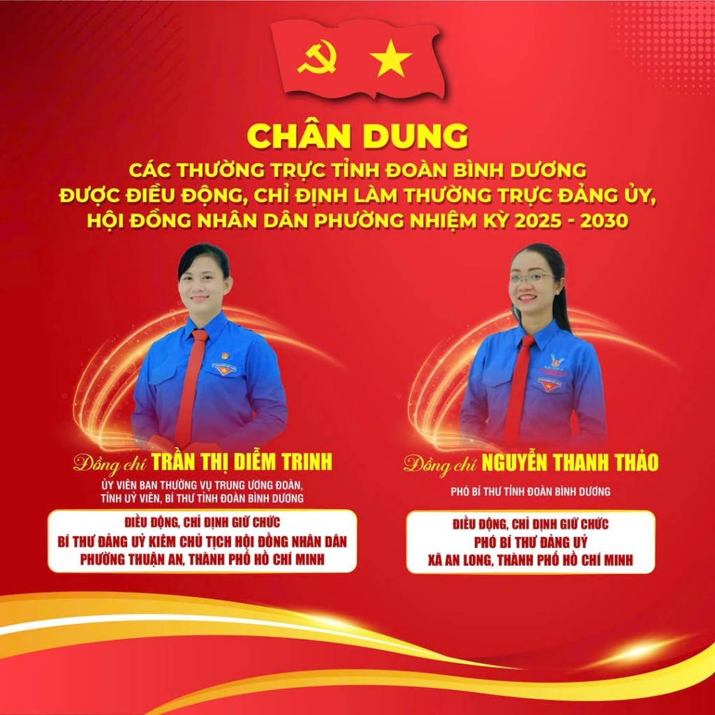 chị Trần Thị Diễm Trinh và chị Nguyễn Thanh Thảo vừa được điều động giữ các chức vụ chủ chốt tại cấp cơ sở TP Hồ Chí Minh