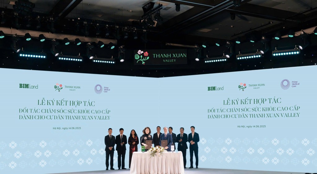 BIM Land và PMC hợp tác nhằm phát triển trung tâm chăm sóc sức khỏe tại Thanh Xuan Valley, hoàn thiện hệ sinh thái sống khỏe chủ động và đẳng cấp. Ảnh: BIM Land
