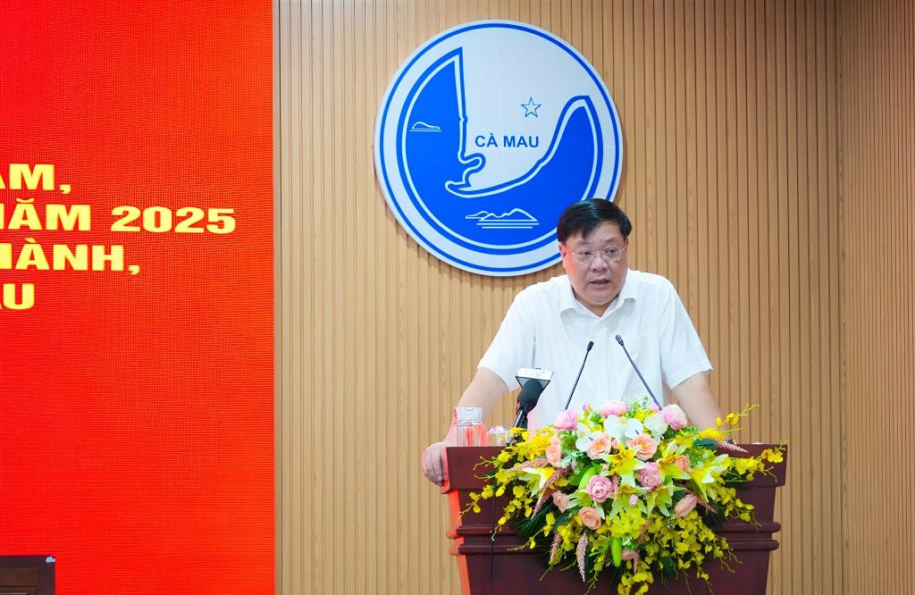 Phó Bí thư Tỉnh ủy, Chủ tịch UBND tỉnh Phạm Thành Ngại thông tin về tình hình phát triển kinh tế - xã hội tỉnh.