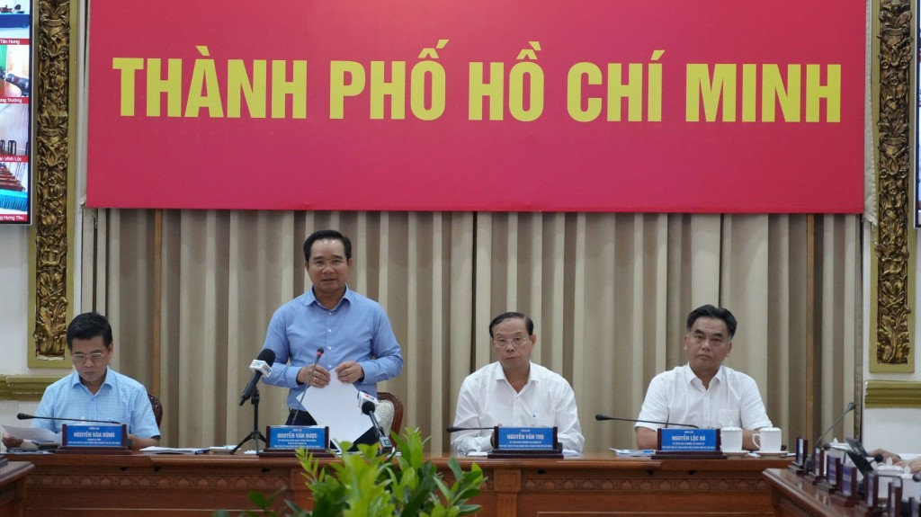 Chủ tịch UBND TP.Hồ Chí Minh Nguyễn Văn Được phát biểu chỉ đạo tại cuộc họp