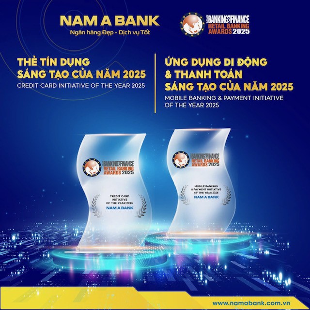 Nam A Bank nhận cú đúp giải thưởng quốc tế
