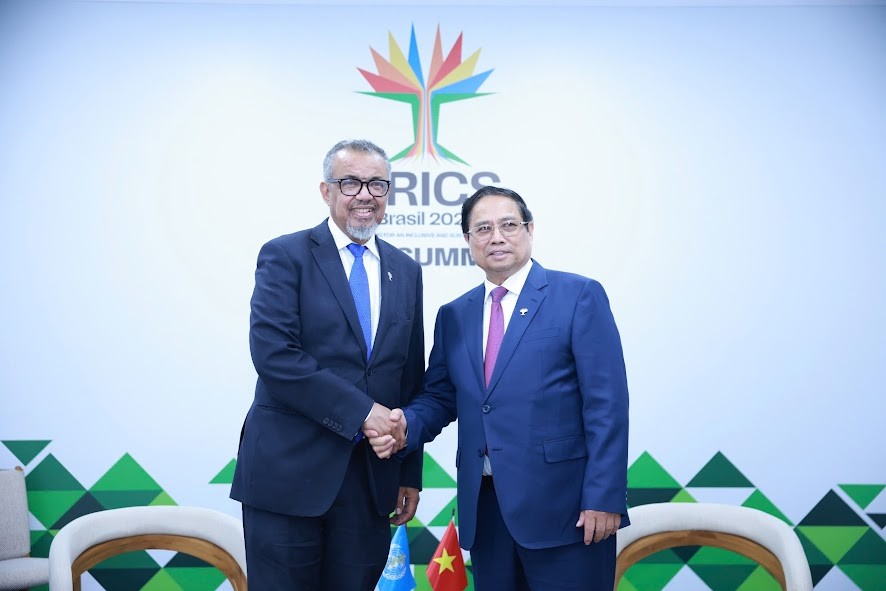 Thủ tướng tiếp Tổng Giám đốc Tổ chức Y tế Thế giới (WHO) Tedros Adhanom Ghebreyesus - Ảnh: VGP/Nhật Bắc