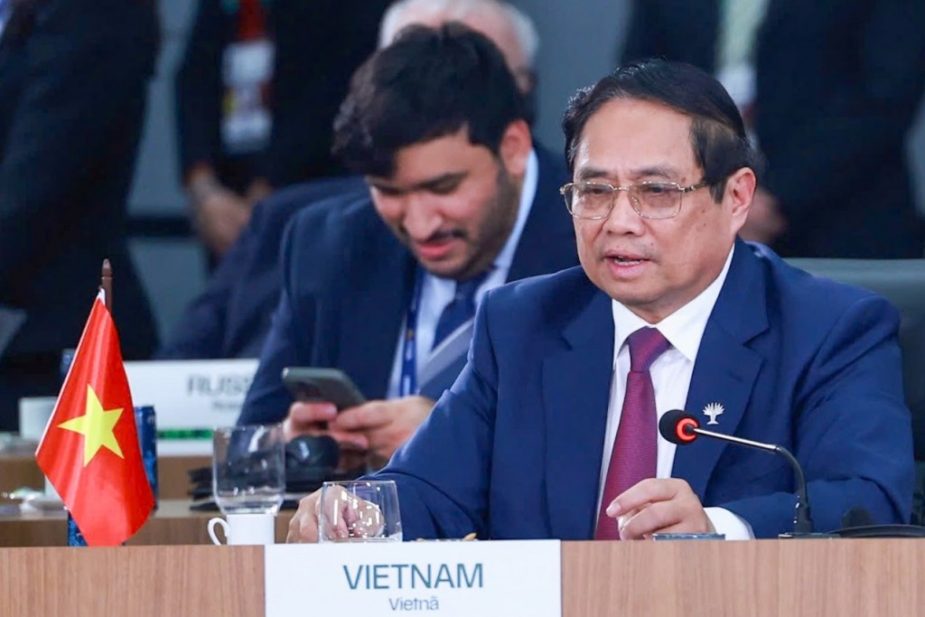 Thủ tướng Chính phủ Phạm Minh Chính nhấn mạnh vai trò và đóng góp của các nước phương Nam trong quản trị toàn cầu; khẳng định Việt Nam là thành viên tích cực, có trách nhiệm của cộng đồng quốc tế, sẵn sàng đóng góp tại các cơ chế đa phương - Ảnh: VGP/Nhật Bắc