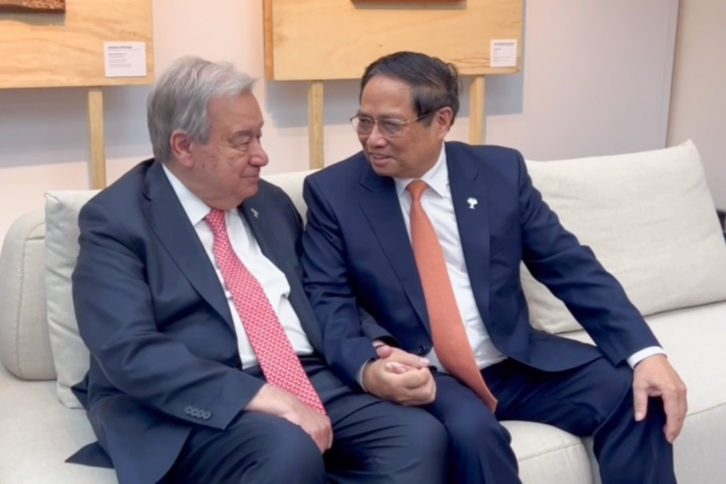 Thủ tướng Chính phủ Phạm Minh Chính gặp Tổng Thư ký Liên Hợp Quốc Antonio Guterres - Ảnh: VGP/Nhật Bắc