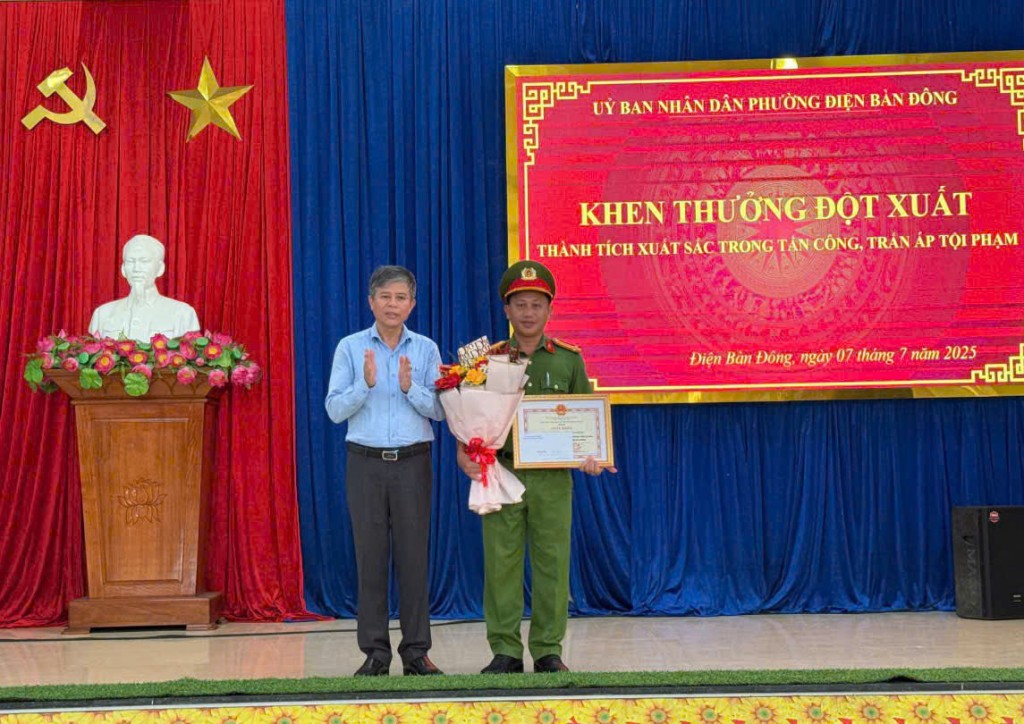 Đây là chiến công đầu tiên của Công an phường Điện Bàn Đông kể từ ngày thành lập đến nay