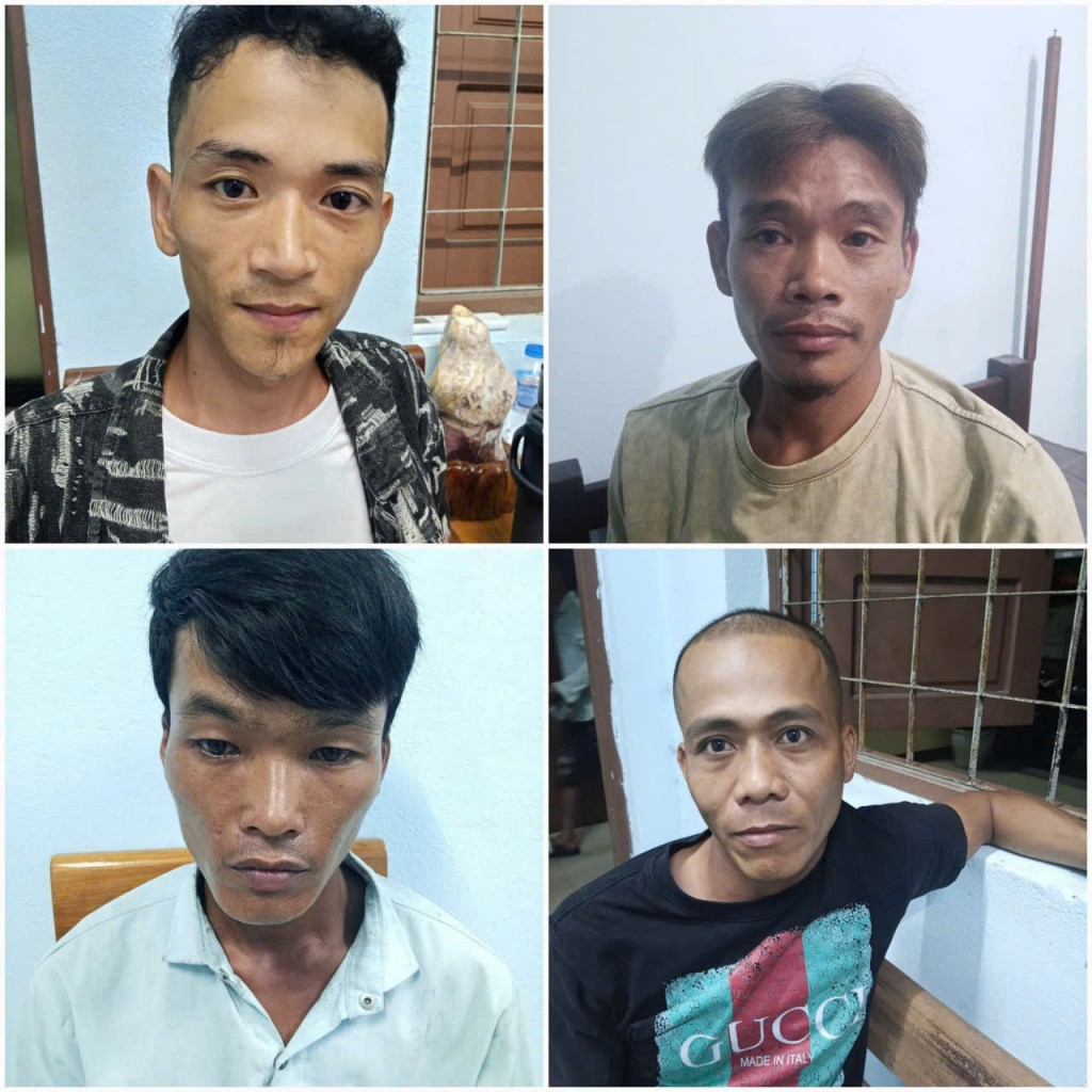 Các đối tượng bị tạm giữ tại cơ quan Công an 