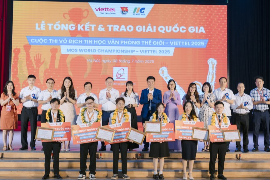 Vinh danh 6 nhà vô địch quốc gia cuộc thi Tin học văn phòng