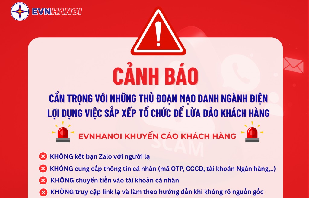Cảnh báo mạo danh ngành điện Thủ đô để trục lợi, lừa đảo